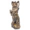 Chinese Wooden Samourai Sculpture in Gold Color 1