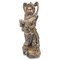 Chinese Wooden Samourai Sculpture in Gold Color, Image 1