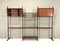 Italian Wall Units or Room Dividers in Teak and Brass, 1950, Set of 2, Image 4