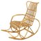 Rocking Chair Mid-Century en Rotin, 1960s 1