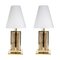 Italian Table Lamps in Glass Clear and Gold Brass, Set of 2 1