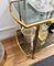 Italian Two-Tier Brass and Glass Bar Cart with Dark Glass Top by Milo Baughman, 1960s 7