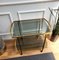 Italian Two-Tier Brass and Glass Bar Cart with Dark Glass Top by Milo Baughman, 1960s 3
