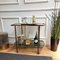 Italian Two-Tier Brass and Glass Bar Cart with Dark Glass Top by Milo Baughman, 1960s 2