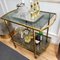 Italian Two-Tier Brass and Glass Bar Cart with Dark Glass Top by Milo Baughman, 1960s 4