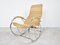 Rocking Chair Vintage en Chrome et Osier, 1970s 4