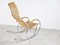 Vintage Chrome and Wicker Rocking Chair, 1970s 6