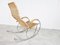 Vintage Chrome and Wicker Rocking Chair, 1970s, Image 6
