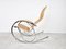 Vintage Chrome and Wicker Rocking Chair, 1970s, Image 3