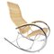 Rocking Chair Vintage en Chrome et Osier, 1970s 1