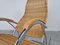 Rocking Chair Vintage en Chrome et Osier, 1970s 11