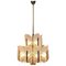 Large Brass and Glass Chandelier by Carl Fagerlund for Orrefors, 1960s 1