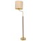 Mid-Century Brass and Leather Floor Lamp from Falkenbergs Belysning, Sweden, 1960s, Image 1