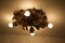 Gilded Metal 4-Light Ceiling Lamp, 1970s, Image 7