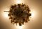 Gilded Metal 4-Light Ceiling Lamp, 1970s, Image 8