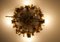 Lampada da soffitto a quattro luci in metallo dorato, anni '70, Immagine 8