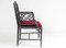Chaise Style Chippendale en Faux Bambou Noirci avec Siège en Velours Rouge 2