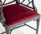 Chinesischer Chippendale Stil Stuhl aus Ebonisiertem Kunstbambus mit Rotem Samt Sitz 4
