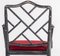 Chaise Style Chippendale en Faux Bambou Noirci avec Siège en Velours Rouge 8