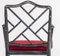 Chinese Chippendale Style Chair in Ebonised Faux Bamboo with Red Velvet Seat, Image 8