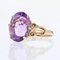 Modern 8 Carat Amethyst 18 Karat Yellow Gold Twists Ring 3