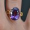 Modern 8 Carat Amethyst 18 Karat Yellow Gold Twists Ring 5