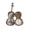 Orologio da taschino a forma di violino con cassa in argento, San Pietroburgo, anni '70, Immagine 1
