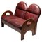 Walnut and Leather Arcata 2-Seater Sofa by Gae Aulenti for Poltronova, 1968 1