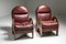 Arcata Easy Chairs by Gae Aulenti, Walnut and Burgundy Leather, 1968 From Poltronova, Set of 2, Image 5