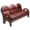 Walnut and Burgundy Leather Arcata 3-Seater Sofa by Gae Aulenti for Poltronova, 1968 1