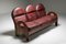 Walnut and Burgundy Leather Arcata 3-Seater Sofa by Gae Aulenti for Poltronova, 1968, Image 2