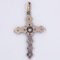 Silver Cross Pendant with Rosette Cut Diamonds, 1800s, Image 2