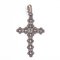 Silver Cross Pendant with Rosette Cut Diamonds, 1800s 1