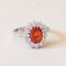 Vintage 14k White Gold Daisy Ring with Fire Opal, 1970s 11