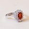 Vintage 14k White Gold Daisy Ring with Fire Opal, 1970s, Image 10
