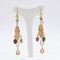 18k Yellow Gold Earrings with Colored Quartz, 1980s, Set of 2, Image 3