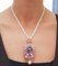 14 Karat Rose Gold and Silver Pendant Necklace with Pearls, Amethyst, Emeralds and Diamonds 6