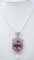 14 Karat Rose Gold and Silver Pendant Necklace with Pearls, Amethyst, Emeralds and Diamonds 2