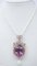 14 Karat Rose Gold and Silver Pendant Necklace with Pearls, Amethyst, Emeralds and Diamonds, Image 2