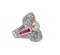 14 Karat Rose Gold and Silver Ring with Rubies and Diamonds 2