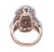 14 Karat Rose Gold and Silver Ring with Rubies and Diamonds, Image 3