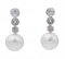 14 Karat White Gold Earrings with White Pearls, Sapphires, Rubies, Emeralds and Diamonds, Set of 2 3