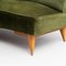 Butacas y sofá de terciopelo verde y roble, años 50. Juego de 3, Imagen 18