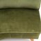 Butacas y sofá de terciopelo verde y roble, años 50. Juego de 3, Imagen 19