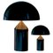 Grande et Petite Lampe de Bureau Atollo Noire par Vico Magistretti pour Oluce, Set de 2 1