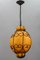 Venetian Style Pâte de Verre Glass Metal Caged Lantern Pendant Light 2