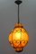 Venetian Style Pâte de Verre Glass Metal Caged Lantern Pendant Light 3