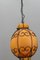 Venetian Style Pâte de Verre Glass Metal Caged Lantern Pendant Light, Image 13