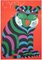 Großes polnisches Stripy Cat Circus Poster von Hilscher, 1975 1