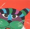 Großes polnisches Stripy Cat Circus Poster von Hilscher, 1975 4